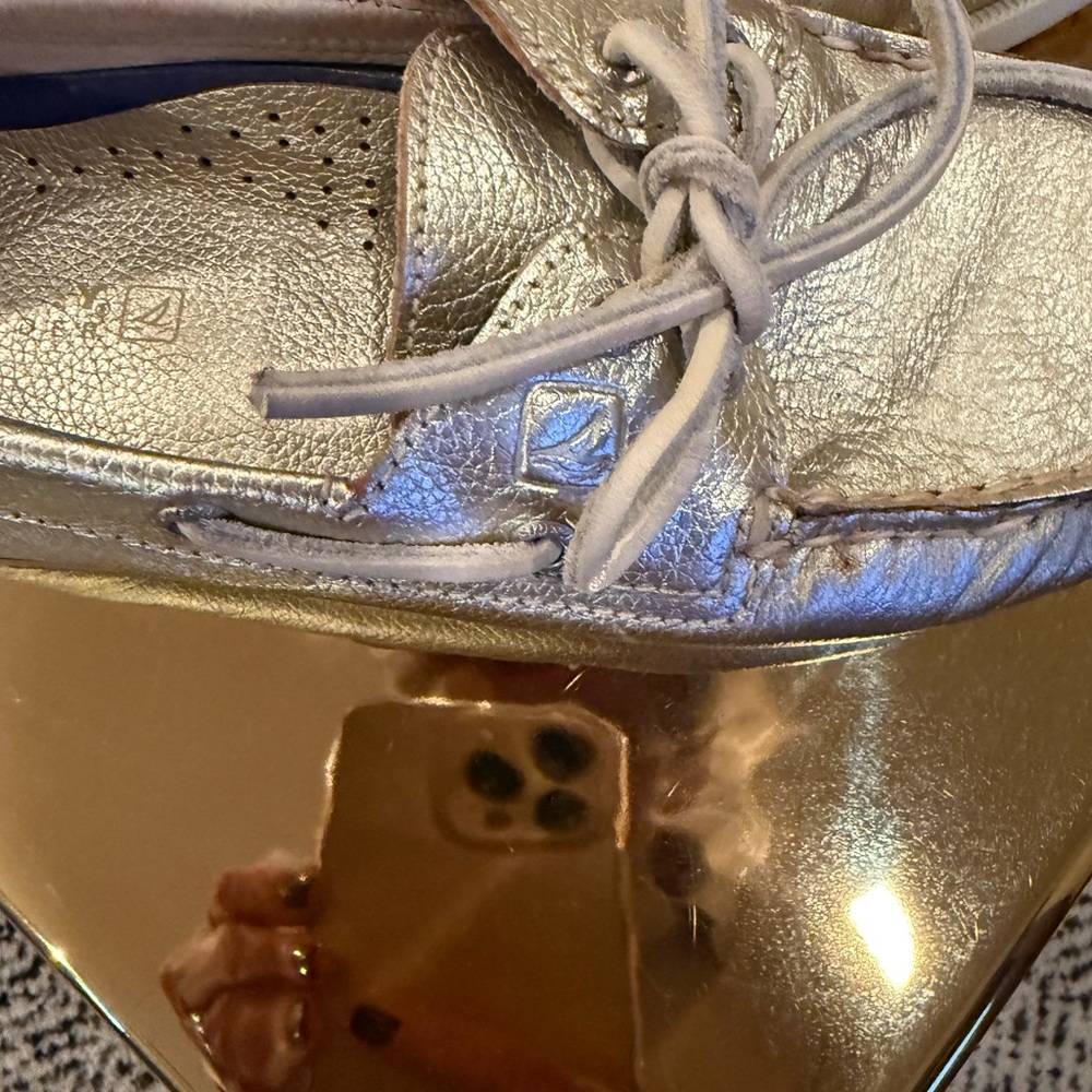 Sperry Topsider Women's Metallic Boat Shoes 7 - Picture 3 of 10